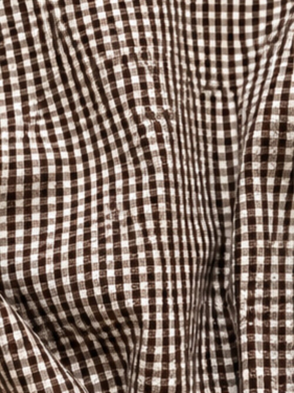 Brown NWOT Gingham Tie Neck Blouse Women's Large Long Sleeve Career Top - Picture 6 of 7